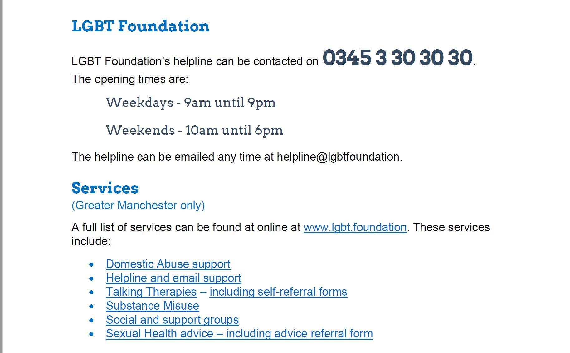 lgbt foundation contact details