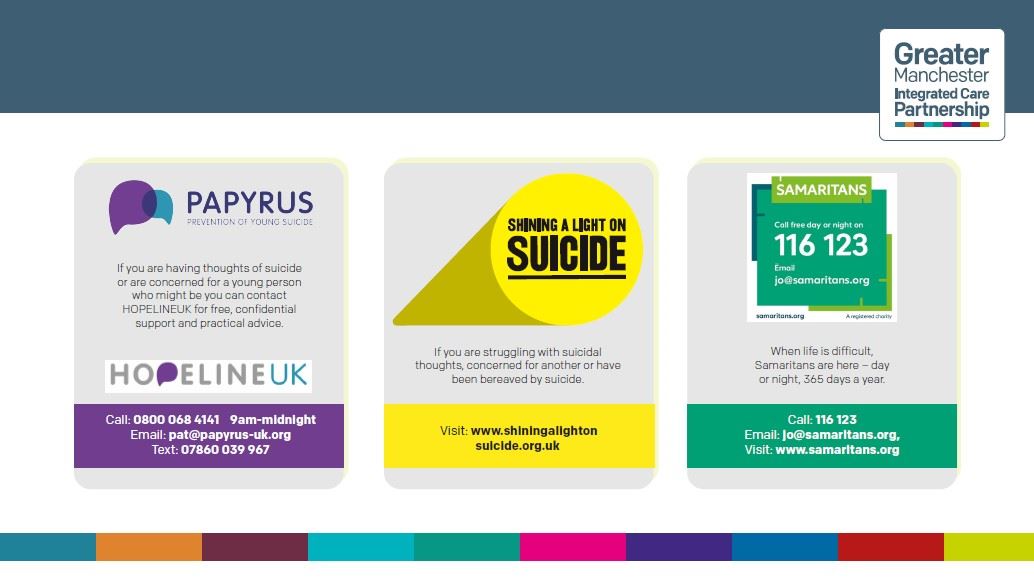 contact details for papyrus, shining a light on suicide and samartitans